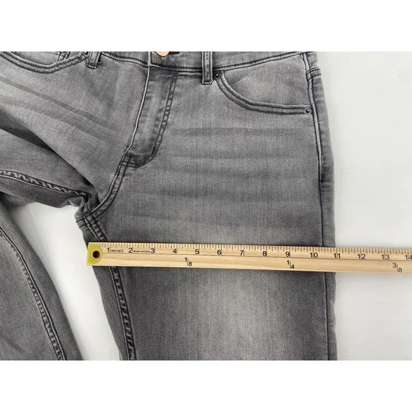 Mugsy Jeans Mens 32x32 Gray Beans Stretch Distress Whiskering Denim Grunge Biker - Picture 9 of 12